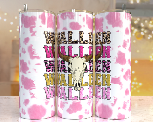 20 oz Tumbler Wallen Pink Cow Print