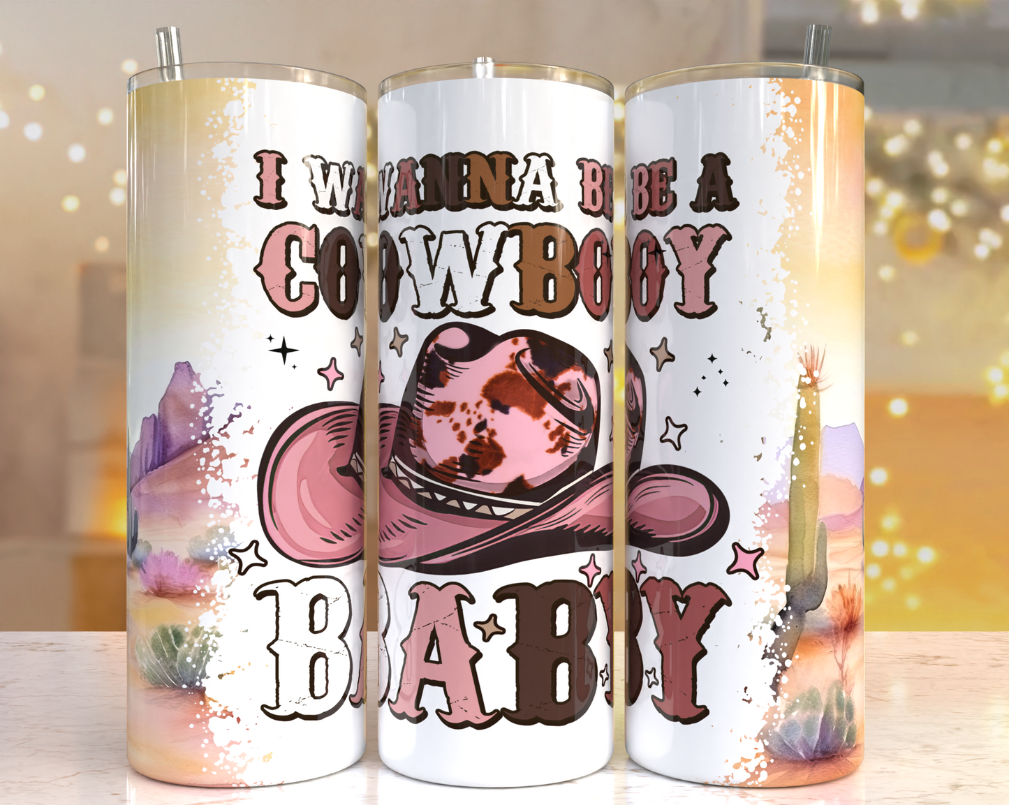 20 oz Tumbler I Wanna Be a Cowboy Baby